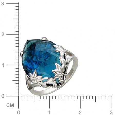 Кольцо Цветок с 1 топазом из серебра (арт. 835478)