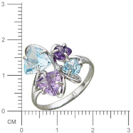 Кольцо с хризолитами, цитринами и фианитом из серебра (арт. 835481)