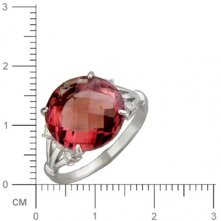Кольцо с родолитом и фианитами из серебра (арт. 835524)