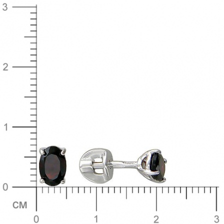 Серьги с 2 гранатами из серебра (арт. 835713)