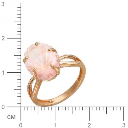 Кольцо Цветок с 1 кварцем из красного золота (арт. 835733)