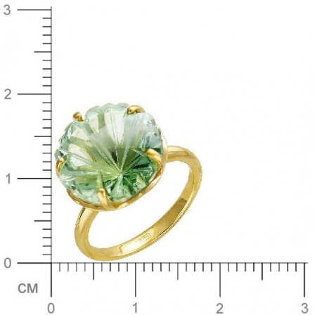 Кольцо Цветок с 1 празиолитом из жёлтого золота (арт. 835736)