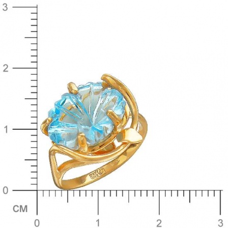 Кольцо Цветок с 1 топазом из красного золота (арт. 835928)
