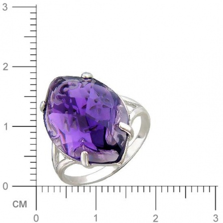 Кольцо с 1 аметистом из серебра (арт. 836250)
