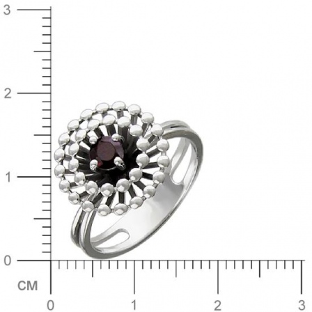 Кольцо с 1 гранатом из серебра (арт. 836420)