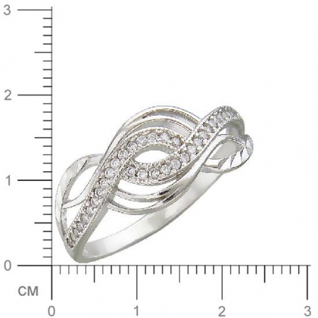 Кольцо с 34 фианитами из серебра (арт. 836821)