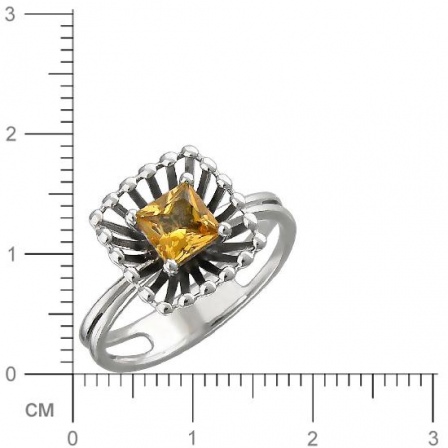 Кольцо с 1 цитрином из серебра (арт. 836924)