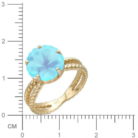 Кольцо Цветок с 1 топазом из красного золота (арт. 837110)