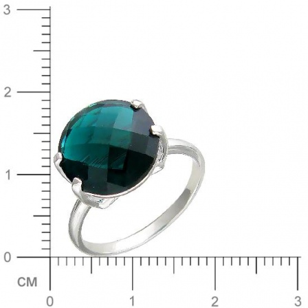 Кольцо с 1 изумрудом из серебра (арт. 837205)