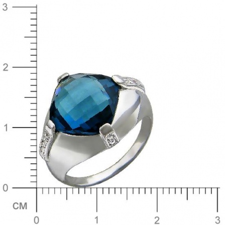 Кольцо с топазом и фианитами из серебра (арт. 837352)