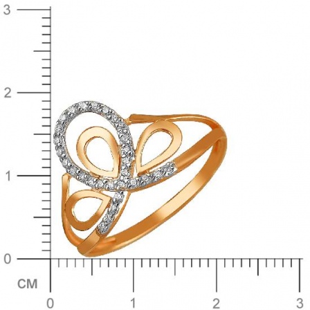 Кольцо с 31 фианитом из красного золота (арт. 837415)