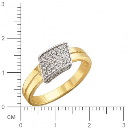 Кольцо с 61 фианитом из жёлтого золота (арт. 838026)
