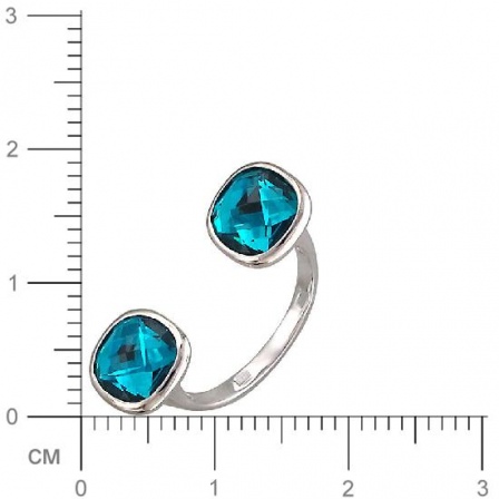 Кольцо безразмерное с 2 кристаллами swarovski из серебра (арт. 838147)