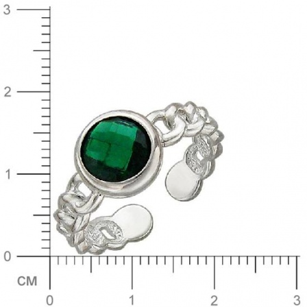 Кольцо безразмерноес 1 сапфировым стеклом из серебра (арт. 838288)