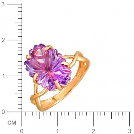 Кольцо Цветок с 1 аметистом из красного золота (арт. 838696)