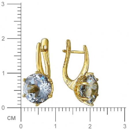 Серьги с 2 аметистами из жёлтого золота (арт. 839171)