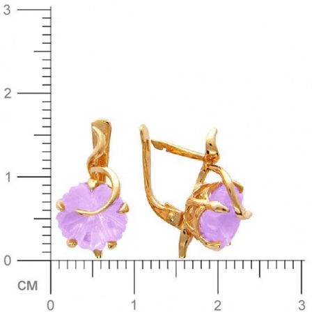 Серьги Цветы с 2 аметистами из красного золота (арт. 839406)