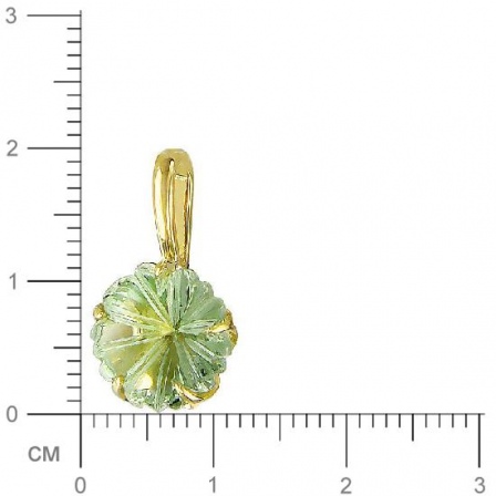 Подвеска Цветок с 1 празиолитом из жёлтого золота (арт. 839648)