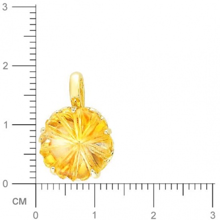 Подвеска Цветок с 1 цитрином из жёлтого золота (арт. 839651)