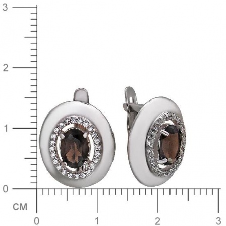 Серьги с аметистами и циркониями из серебра (арт. 839916)