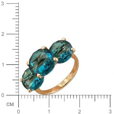 Кольцо с 3 топазами из красного золота (арт. 840093)