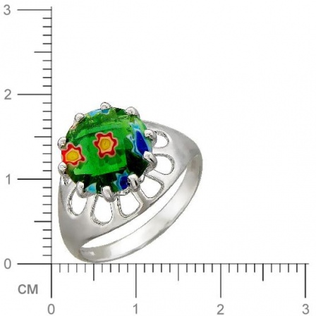 Кольцо Цветы с 1 мурано из серебра (арт. 843231)