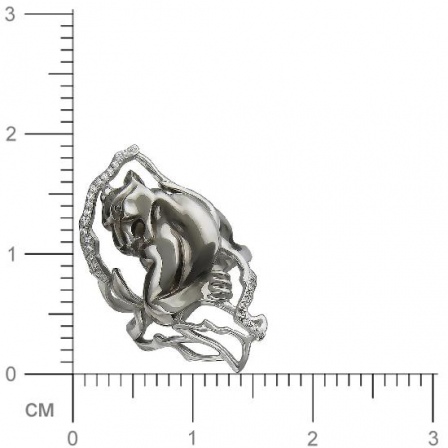 Кольцо Пантера с 34 фианитами из серебра (арт. 843266)