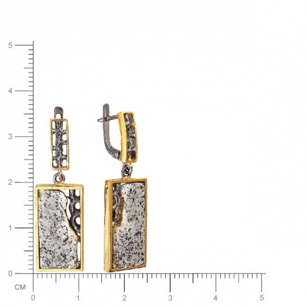 Серьги с янтарем из чернёного серебра (арт. 843299)