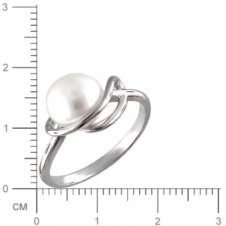 Кольцо с 1 жемчугом из серебра (арт. 843323)