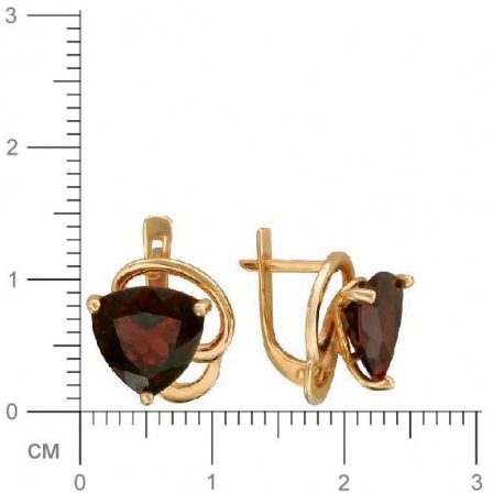 Серьги с 2 гранатами из красного золота (арт. 843379)