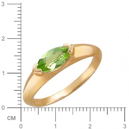Кольцо с 1 хризолитом из красного золота (арт. 843461)