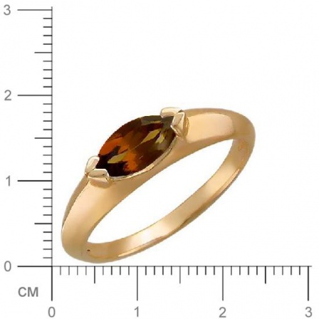 Кольцо с 1 раухтопазом из красного золота (арт. 843462)