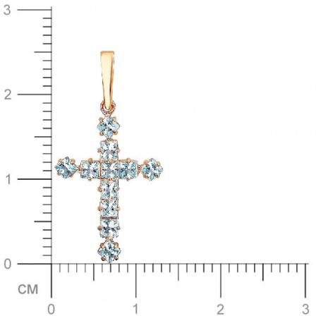 Крестик с 11 топазами из красного золота (арт. 843481)