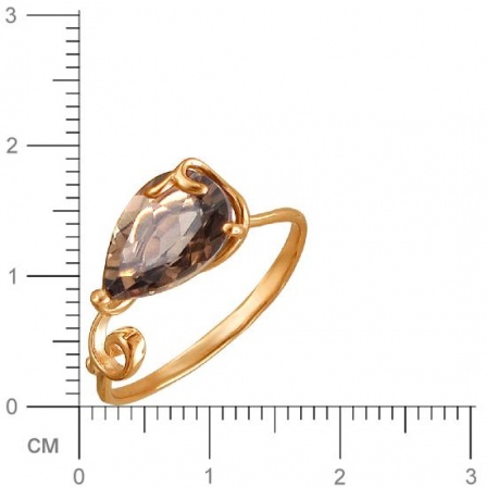 Кольцо Капля с 1 раухтопазом из красного золота (арт. 843599)