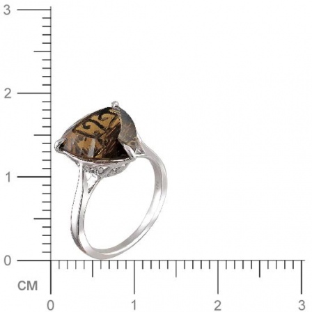 Кольцо с раухтопазами из серебра (арт. 843687)