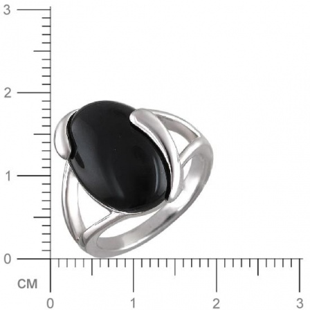 Кольцо с ониксами из серебра (арт. 843811)
