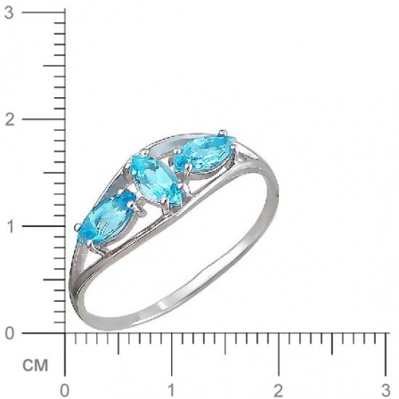 Кольцо с 3 топазами из серебра (арт. 844567)