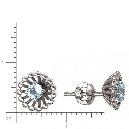 Серьги с 2 топазами из серебра (арт. 844750)