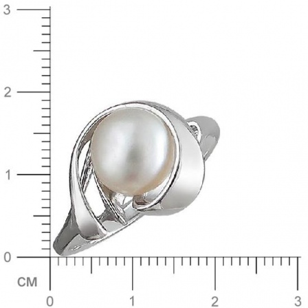 Кольцо с жемчугом из серебра (арт. 844990)