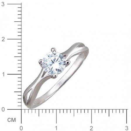 Кольцо с 1 фианитом из серебра (арт. 845065)