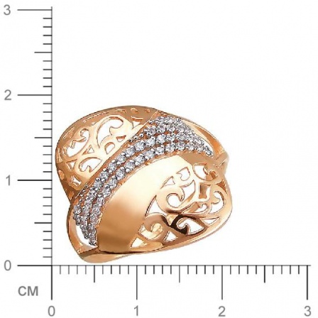 Кольцо с 44 фианитами из красного золота (арт. 845297)