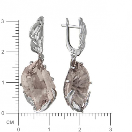 Серьги с 2 раухтопазами из серебра (арт. 846301)