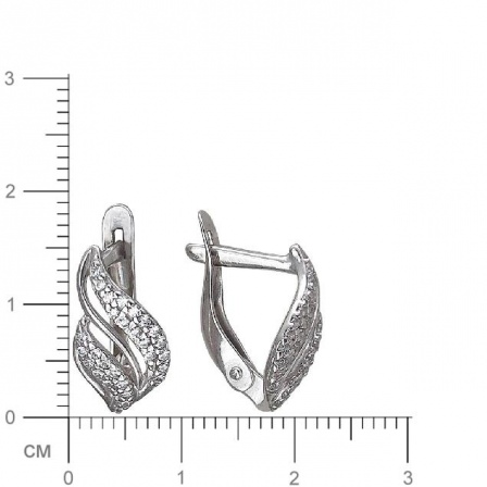 Серьги с 56 циркониями из серебра (арт. 846994)