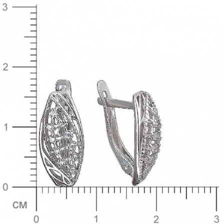 Серьги с 20 циркониями из серебра (арт. 846996)