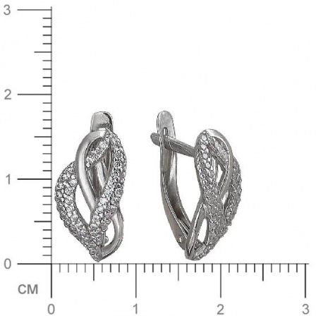 Серьги с 76 циркониями из серебра (арт. 847009)