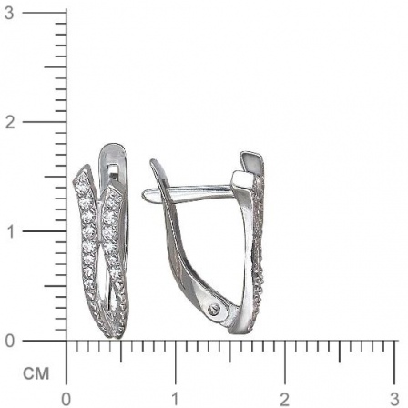Серьги с 28 циркониями из серебра (арт. 847012)