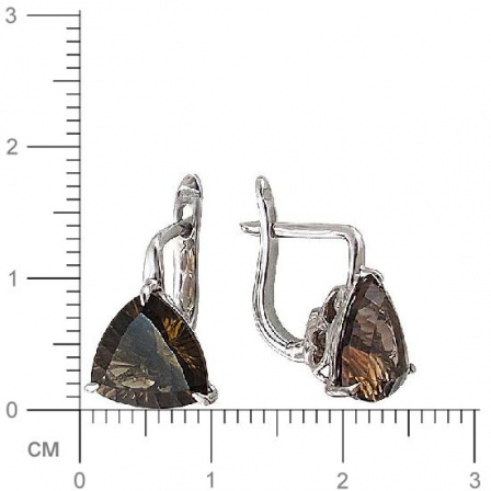 Серьги с 2 раухтопазами из серебра (арт. 847231)