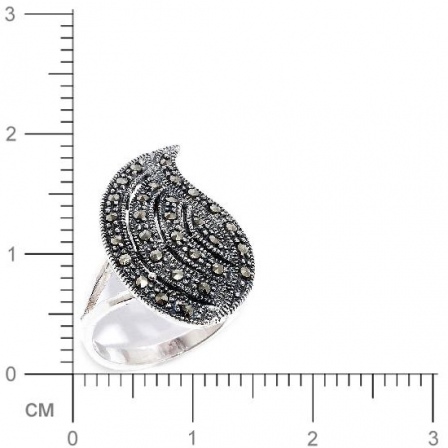Кольцо с марказитами из серебра (арт. 905377)