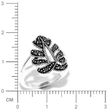 Кольцо с марказитами из серебра (арт. 905431)
