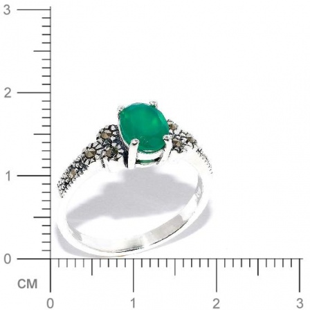 Кольцо с марказитами и агатами из серебра (арт. 905717)
